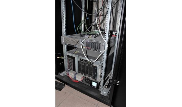 IT-rack inhoudende server HP proliant DL380G5 en datastorage unit HP, paswoorden niet gekend